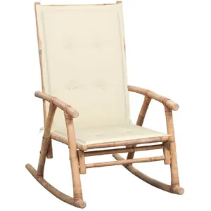vidaXL Chaise à bascule avec coussin Bambou pas cher