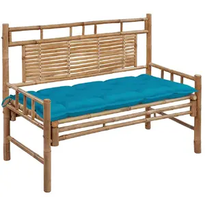 vidaXL Banc de jardin avec coussin 120 cm Bambou pas cher