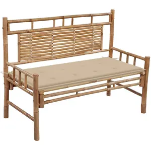 Comparateur de prix : vidaXL Banc de jardin avec coussin 120 cm Bambou