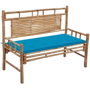 vidaXL Banc de jardin avec coussin 120 cm Bambou pas cher
