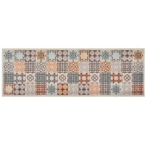 vidaXL Tapis de cuisine lavable Couleur mosaïque 45x150 cm pas cher