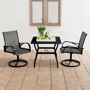 vidaXL Ensemble de salle à manger de jardin 3 pcs Textilène et acier pas cher