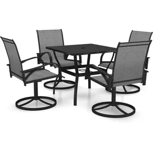 vidaXL Ensemble de salle à manger de jardin 5 pcs Textilène et acier pas cher