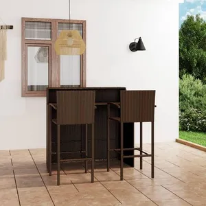 vidaXL Ensemble de bar de jardin 3 pcs Marron pas cher