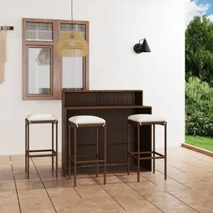 Comparateur de prix : vidaXL Ensemble de bar de jardin avec coussins 4 pcs Marron