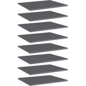vidaXL Panneaux de bibliothèque 8 pcs gris brillant bois d’ingénierie pas cher
