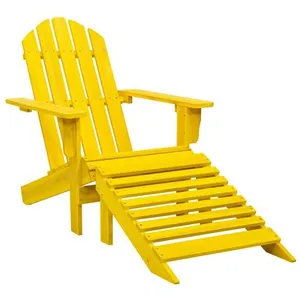 Comparateur de prix : vidaXL Chaise de jardin Adirondack avec pouf bois de sapin jaune