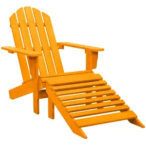 vidaXL Chaise de jardin Adirondack avec pouf bois de sapin orange pas cher