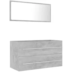 Comparateur de prix : vidaXL Ensemble de meubles de salle de bain 2 pcs Gris béton Aggloméré