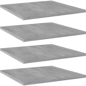 Comparateur de prix : vidaXL Panneaux de bibliothèque 4 pcs Gris béton 40x40x1,5cm Aggloméré