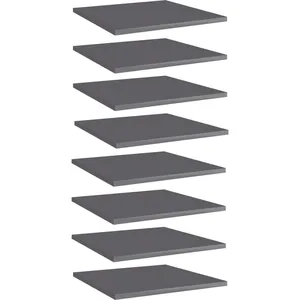 Comparateur de prix : Panneaux de bibliothèque 8 pcs gris brillant bois d'ingénierie Vidaxl