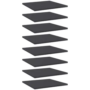 vidaXL Panneaux de bibliothèque 8 pcs Gris 40x40x1,5 cm Aggloméré
