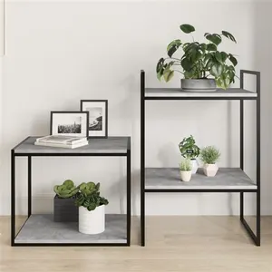vidaXL Panneaux de bibliothèque 8 pcs gris béton bois d’ingénierie 805195 pas cher