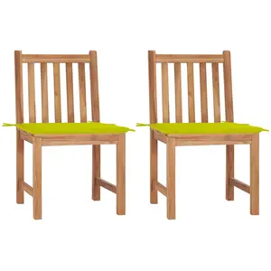 vidaXL Chaises de jardin 2 pcs avec coussins Bois de teck massif pas cher