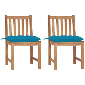 Comparateur de prix : vidaXL Chaises de jardin 2 pcs avec coussins Bois de teck massif