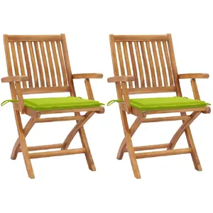 VidaXL Chaises Jardin Teck - Vert Vif pas cher