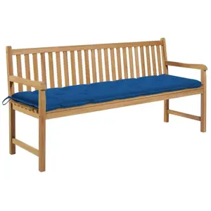 Comparateur de prix : vidaXL Banc de jardin avec support bleu 175 cm en teck massif