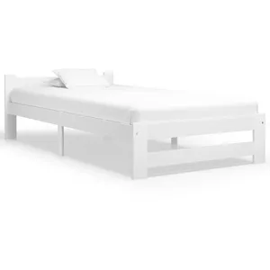 vidaXL Cadre de lit sans matelas blanc bois de pin massif 100x200 cm pas cher