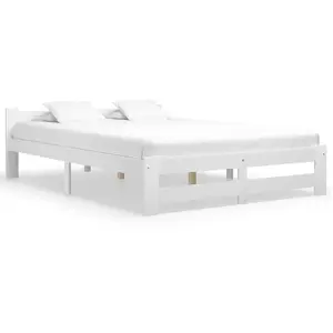 vidaXL Cadre de lit Blanc Bois de pin massif 180x200 cm pas cher