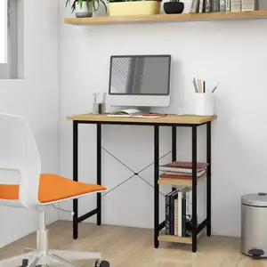 Comparateur de prix : vidaXL Bureau d'ordinateur Noir et chêne clair 80x40x72cm MDF et métal
