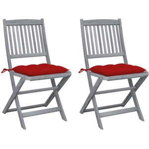 vidaXL Chaises pliables d'extérieur 4 pcs avec coussins Bois d'acacia pas cher