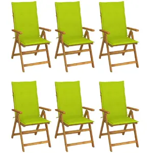 Comparateur de prix : vidaXL Chaises pliables de jardin 6 pcs avec coussins Bois d'acacia