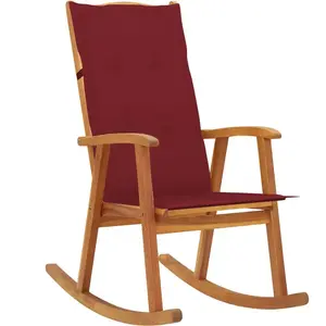 vidaXL Chaise à bascule avec coussins Bois d'acacia massif pas cher