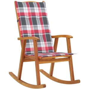 vidaXL Chaise à bascule avec coussins Bois d'acacia massif pas cher