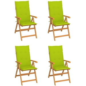 Comparateur de prix : vidaXL Chaises de jardin lot de 6 avec coussins vert vif Bois de teck
