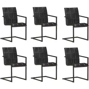 Comparateur de prix : Lot de 6 chaises cantilever - Noir