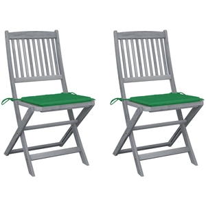 vidaXL Chaises pliables d'extérieur 6 pcs avec coussins Bois d'acacia pas cher