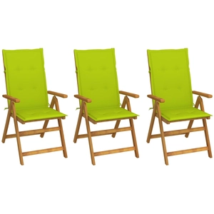 vidaXL Chaises inclinables de jardin lot de 4 et coussins Bois acacia pas cher