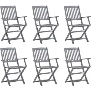 vidaXL Chaises pliables d'extérieur 6 pcs Bois d'acacia solide pas cher