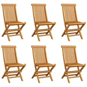 vidaXL Chaises pliables de jardin 6 pcs Bois de teck solide
