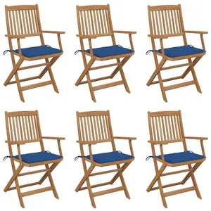 vidaXL Chaises pliables de jardin 6 pcs avec coussins Bois d'acacia pas cher