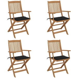 vidaXL Chaises pliables de jardin 6 pcs avec coussins Bois d'acacia