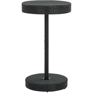 vidaXL Table de jardin Noir 60,5x106 cm Résine tressée pas cher