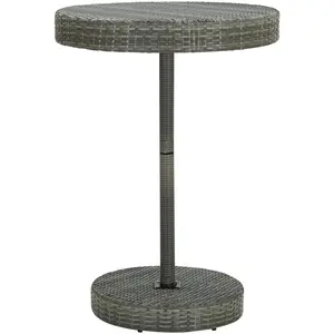vidaXL Table de jardin Gris 75,5x106 cm Résine tressée pas cher
