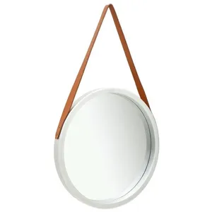 Comparateur de prix : vidaXL Miroir mural avec sangle 50 cm Argenté