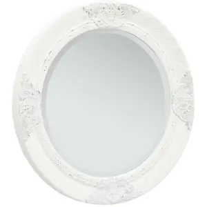 vidaXL Miroir mural style baroque 50 cm Blanc pas cher