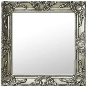 vidaXL Miroir mural style baroque 50x50 cm Argenté pas cher
