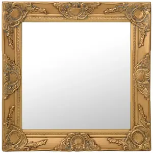 vidaXL Miroir mural style baroque 50x50 cm Doré pas cher