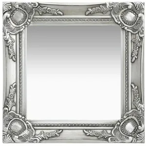 vidaXL Miroir mural style baroque 40x40 cm Argenté pas cher