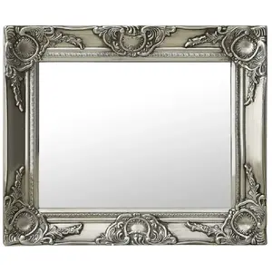 vidaXL Miroir mural style baroque 50x40 cm Argenté pas cher