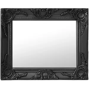 vidaXL Miroir mural style baroque 50x40 cm noir pas cher