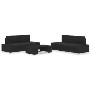 vidaXL Salon de jardin 5 pcs Résine tressée Noir pas cher