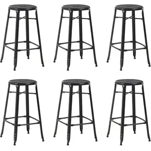Comparateur de prix : vidaXL Tabourets de bar lot de 6 noir acier