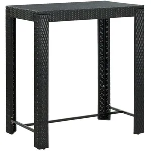 vidaXL Table de bar de jardin Noir 100x60,5x110,5 cm Résine tressée pas cher