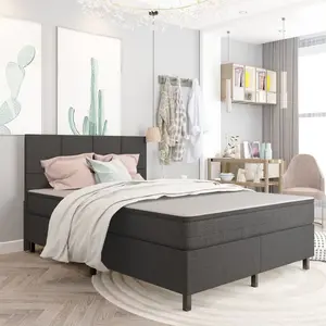 Comparateur de prix : vidaXL Sommier à lattes de lit Gris foncé Tissu 140x200 cm