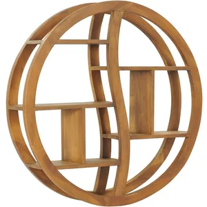 vidaXL Étagère murale Yin Yang 80x17,5x80 cm Bois de teck massif